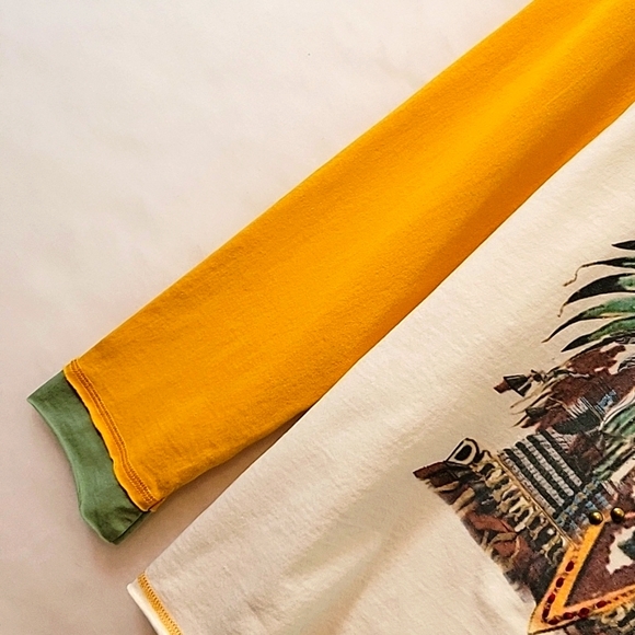 Delilah Indian Queen Scoop V-Neck Embellished Long Sleeve Tee Size XXL - Picture 5 of 11